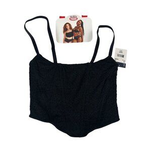 Parade Lace Corset Style Bralette Black XS Supportive Adjustable Straps Comfort